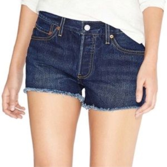 Levis 501 cut off jean shorts, Dark Denim- NWT - Picture 2 of 4